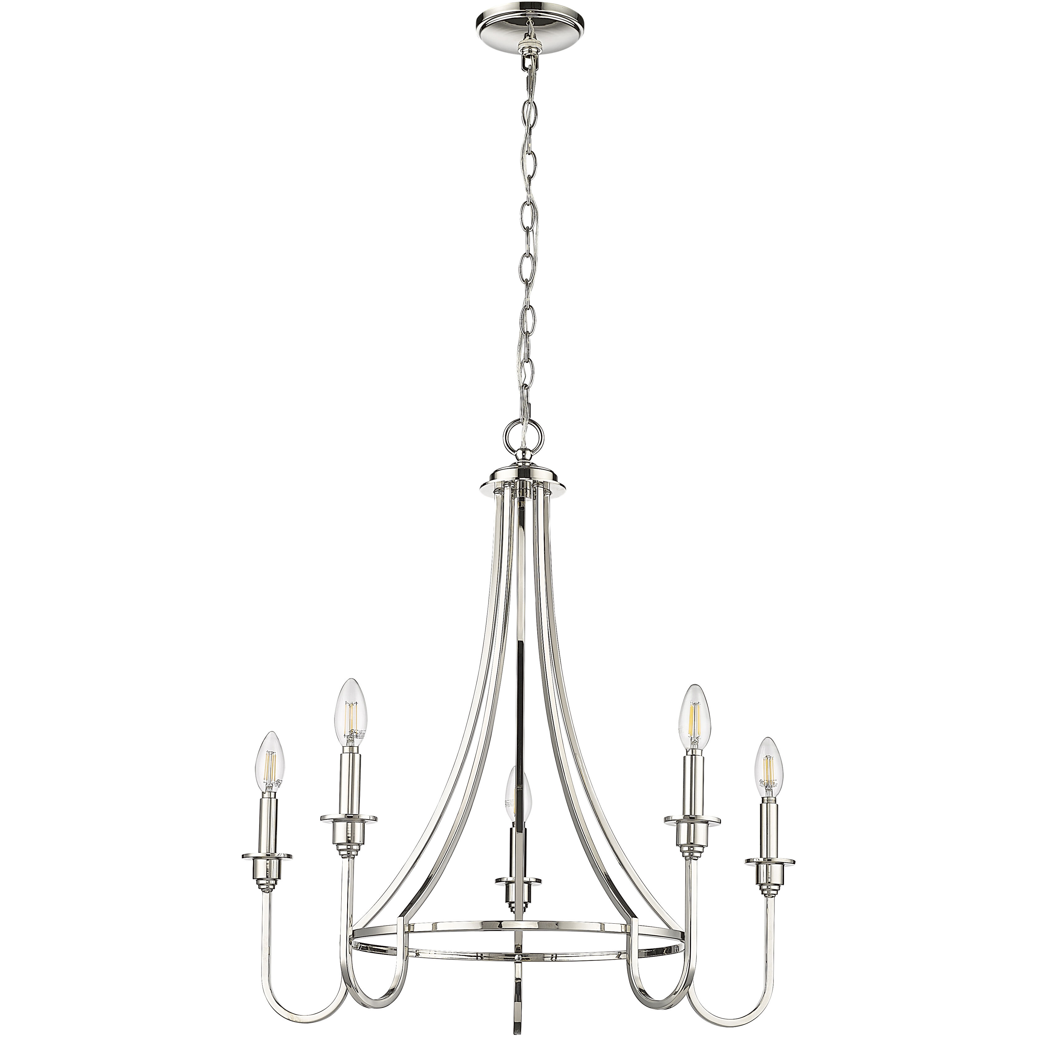 Artemis 5 Light 26 inch Polished Nickel Chandelier Ceiling Light
